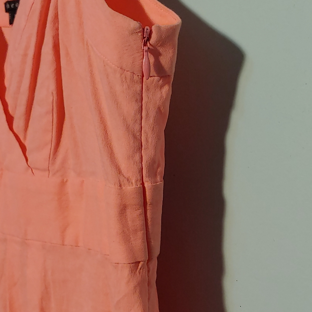 Theory coral summer strappy v-neck dress - Picture 5 of 6